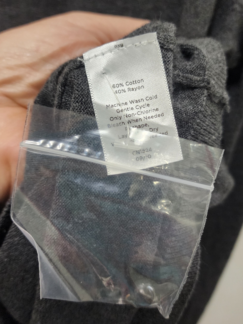 Talbots Dark Gray Ruffled V-Neck Cardigan - Picture 4 of 5
